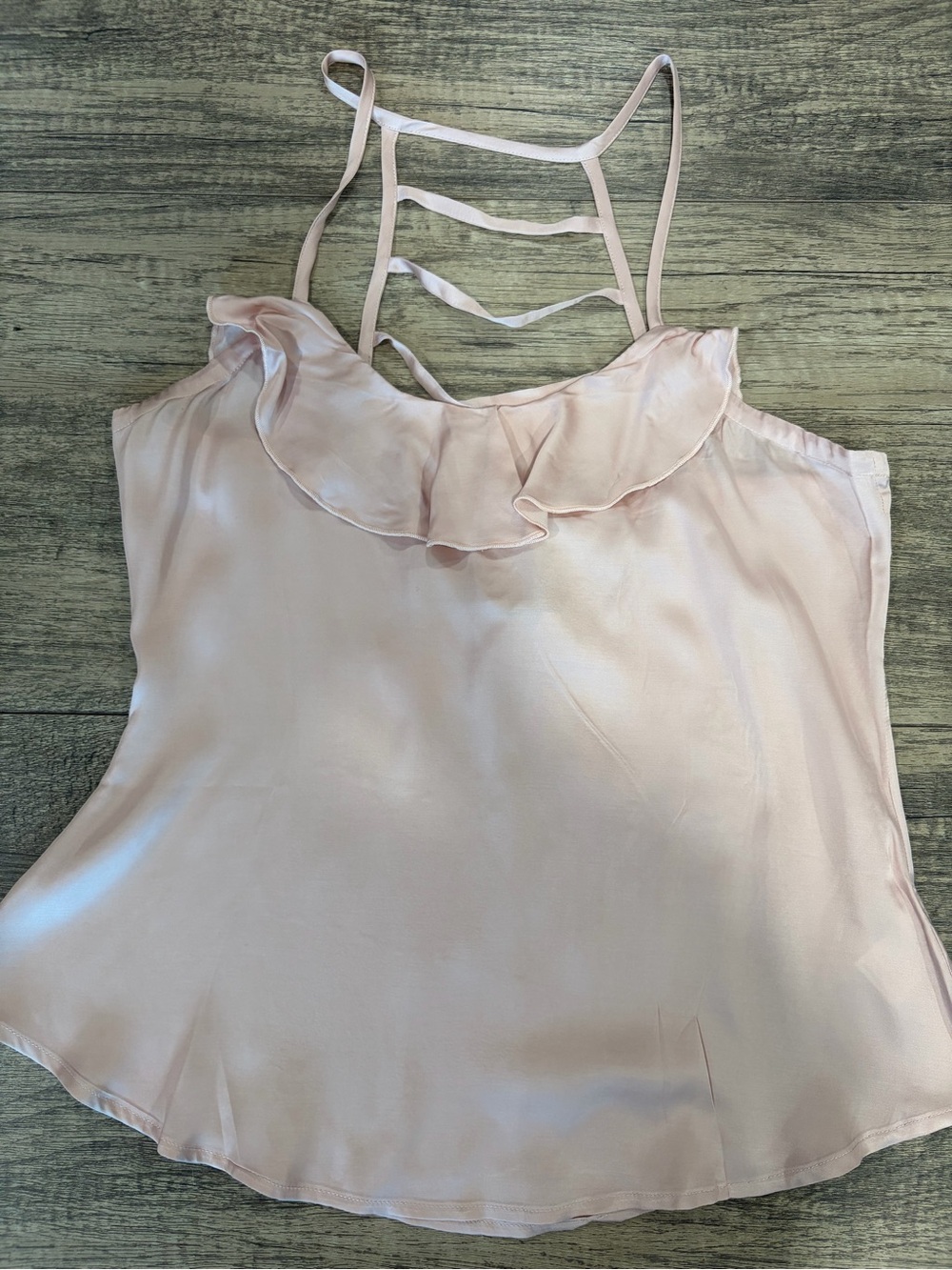Chaser Pale Pink Ruffle-Trim Strappy Cami